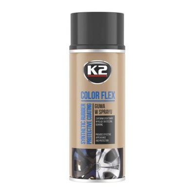 K2 COLOR FLEX GUMA W SPRAYU JUODAS MAT PLĖVELĖ W SPRAYU L343CM 0.4L 