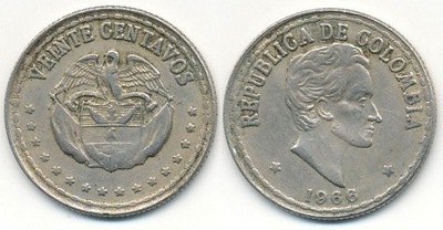 Kolumbia 20 Centavos - 1966r ... Monety