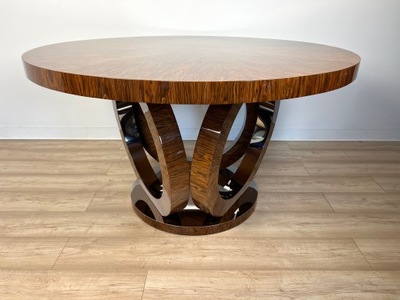 Okrągły Stół w stylu Art Deco – palisander