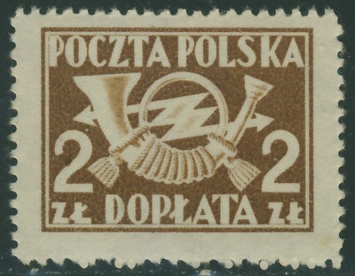 Polska 2 zł - Dopłata , trąbka pocztowa