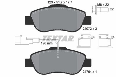 TEXTAR 2407202 КОЛОДКИ ТОРМОЗНЫЕ