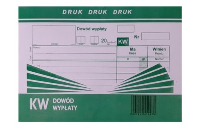 DRUK KW - DOWÓD WYPŁATY - A6