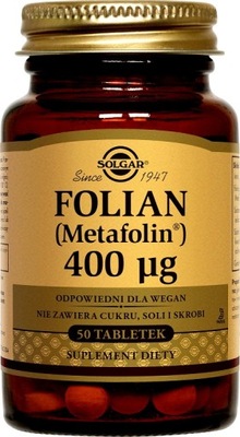 SOLGAR FOLIAN METAFOLIN 400MCG 50 KAPSUŁEK