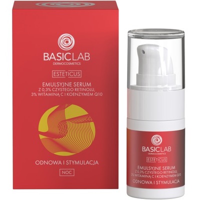 BasicLab Przeciwzmarszczkowe Serum do Twarzy z 0,3% Czystego Retinolu 15 ml