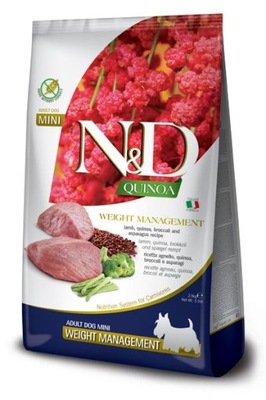 Sucha karma Farmina N&D Dog Quinoa jagnięcina dla psów z nadwagą mini 800gr