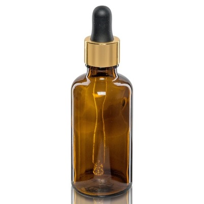 Butelka szklana brązowa 50ml z zakraplaczem x5