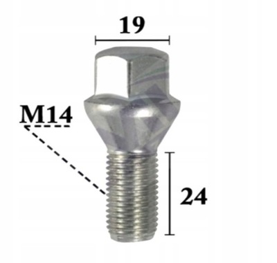 БОЛТ ШЕСТЕРНИ M14X1,5X24 5SZT DO RENAULT CLIO ESPACE