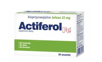 Suplement diety Polski Lek Actiferol Fe 15mg żelazo saszetka 30 ml 30 szt.