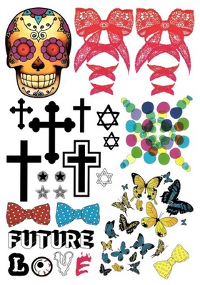 Tatuaże na halloween meksykańska czaszka mix