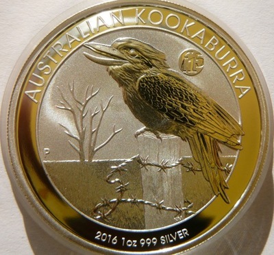 1$ AUSTRALIA 2016 KOOKABURRA PRIVY f15 Ag 999 Oz