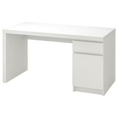 MALM biurko z szafką 140x65 cm biały IKEA