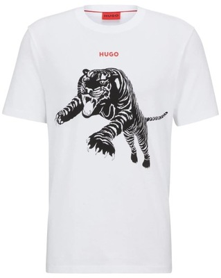 Sportowa koszulka męska HUGO BOSS T-shirt bawełniany z krótkim rękawem r. S