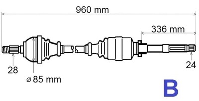 ПОЛУОСЬ ПРИВОДНАЯ ПРАВОЕ CITROEN C5 III 1.6 HDI 2.0 16V T5985 3273VY НОВЫЙ