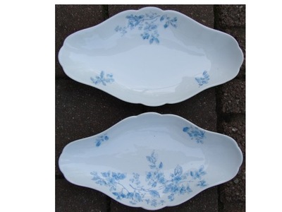 Zestaw dwóch Owalnych półmisków do serwowania przekąsek porcelana XIX wiek