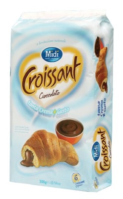 Włoskie rogaliki z nadzieniem czekoladowym Croissant x 6 MIDI 300g