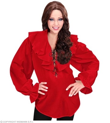 Koszula Piracka Czerwona Koszula Renesansowa Bufiasta XL