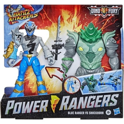 POWER RANGERS DINO FURY BATTLE ATTACKERS BLUE NIEBIESKI RANGER VS SHOCKHORN