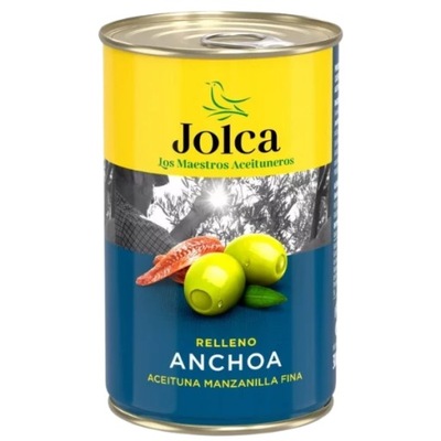 Jolca Hiszpańskie oliwki zielone z anchois, 300g