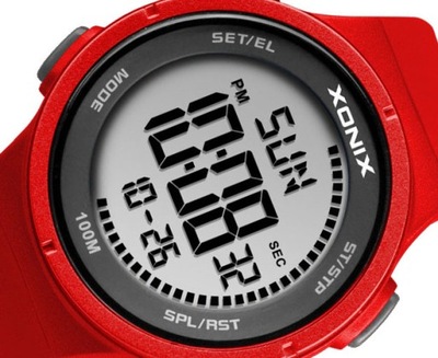 Damski Cyfrowy Zegarek Sportowy XONIX WR100m Duży