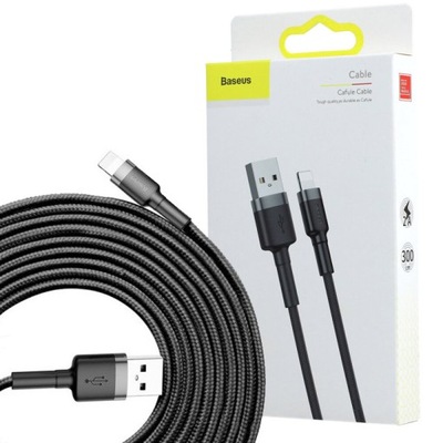 Kabel USB-A - Lightning, Baseus Cafule 2A, 3M