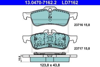 КОЛОДКИ ТОРМОЗНЫЕ ATE CERAMIC ATE 13.0470-7162.2