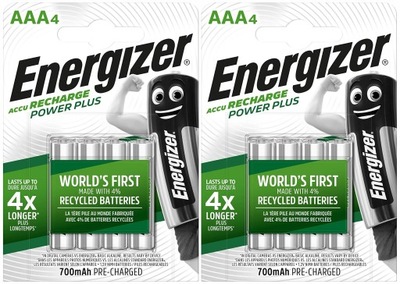 8x AKUMULATORKI BATERIE ENERGIZER R3 AAA 700 mAh