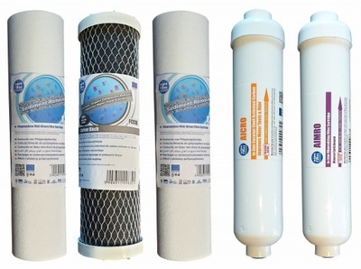 Wkłady do filtra wody osmoza RO 6, 7, 8 zestaw