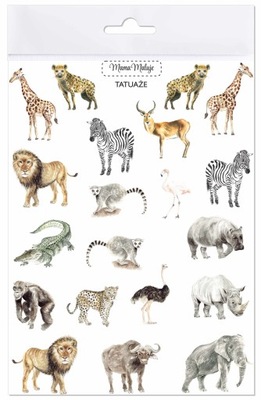 Tatuaże zmywalne Zwierzęta Afryki MAMA MALUJE