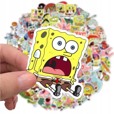 100x Cartoon SpongeBob piękne Wodoodporna naklejka