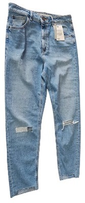Asos spodnie jeansowe niebieskie dziury 38