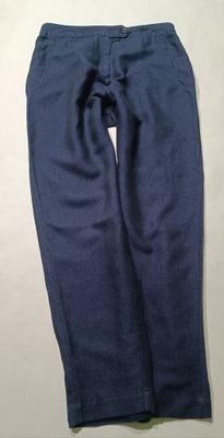 Granatowe spodnie OSKA bawełna len 36-38