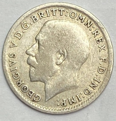 Wielka Brytania 3 Pence 1920 Jerzy V srebro *185