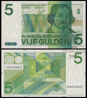 BNA - HOLANDIA 5 Guldenów 1973 # P95 # VF+