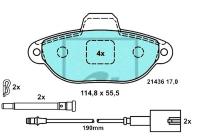 TRINKELĖS STABDŽIŲ KERAMINĖS FIAT 500 FORD KA 1.2/1 