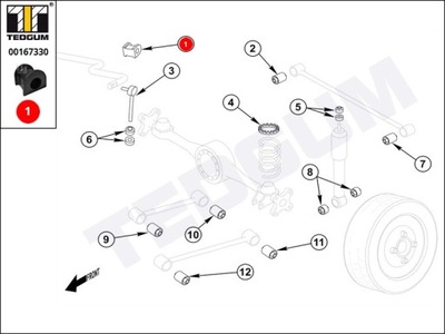 Подушка стабилизатора tedgum 00167330 96444469 фото №1