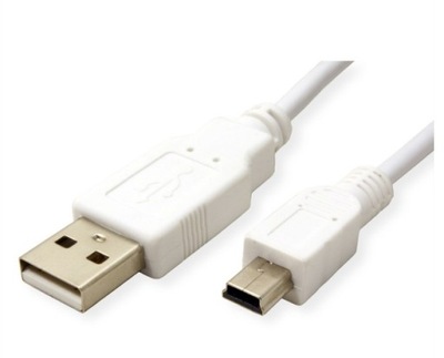 Kabel zasilający USB A 2.0 - Mini USB 1m biały