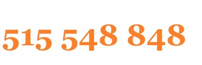 Złoty Numer Orange 515 548 848 FV łatwy prosty