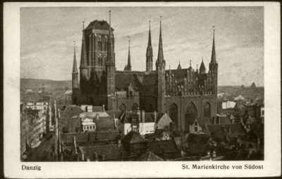 Gdańsk. Danzig St. Marienkirche von Südost - 1930