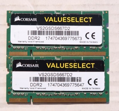 Pamięć 4GB (2x2GB) DDR2 PC2-5300S 667MHz SODIMM CORSAIR