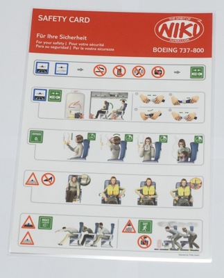 Fly NIKI Safety Card Boeing 737-800