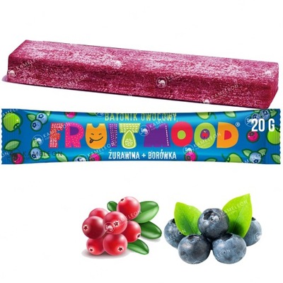 FRUIT MOOD batonik owocowy 20g ŻURAWINA BORÓWKA x1