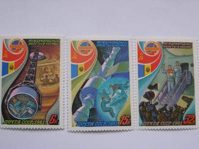 ZSRR - Wspólny Lot w Kosmos - Mi. 5071-73 **