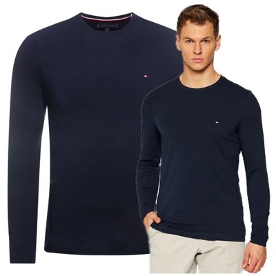 tommy hilfiger longsleeve pánske tričko s dlhým rukávom tmavomodré