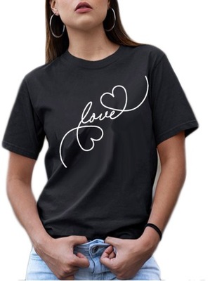 T-SHIRT KOSZULKA Z NADRUKIEM Love L