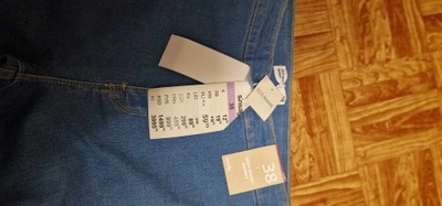Spodnie jeansy rozciągliwe roz 38 nowe wysoki stan