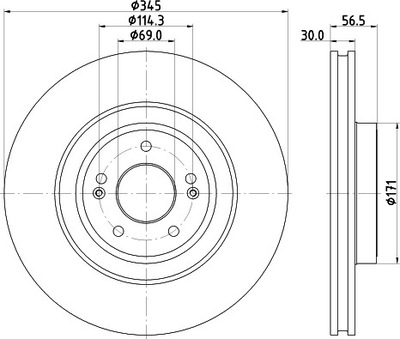 HELLA ДИСК ТОРМОЗНОЙ 8DD 355 132-651