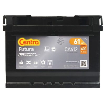 CENTRA FUTURA CARBON CA612 12V 61Ah 600A P+