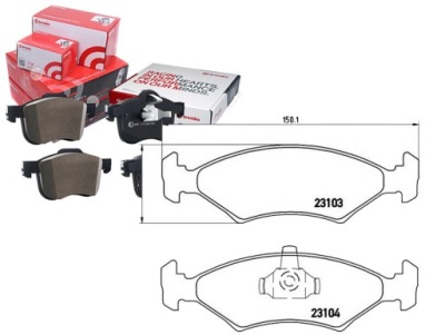Набор - комплект тормозных колодок тормозных [brembo] фото №1