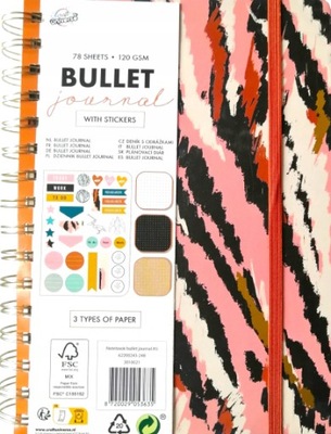 Dziennik bullet journal w kropki z naklejkami