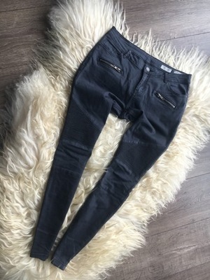 Rewiew jeansy rozciągliwe skinny zamki W28